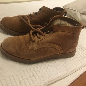 Brown ugg fur lined shoes